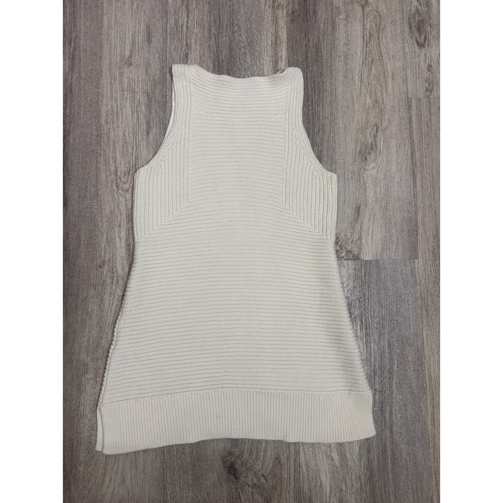 AllSaints Arleta Vest White Textured Cotton Knit Sleeveless Tunic Sweater Small - Picture 4 of 7